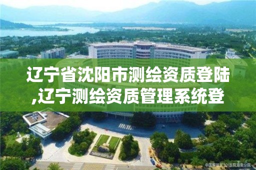 辽宁省沈阳市测绘资质登陆,辽宁测绘资质管理系统登录