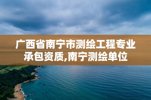 广西省南宁市测绘工程专业承包资质,南宁测绘单位