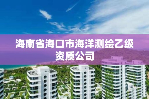 海南省海口市海洋测绘乙级资质公司