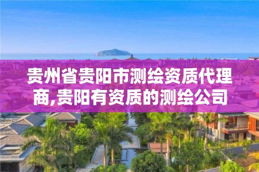 贵州省贵阳市测绘资质代理商,贵阳有资质的测绘公司