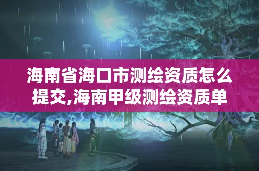 海南省海口市测绘资质怎么提交,海南甲级测绘资质单位