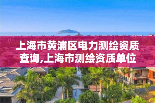 上海市黄浦区电力测绘资质查询,上海市测绘资质单位名单