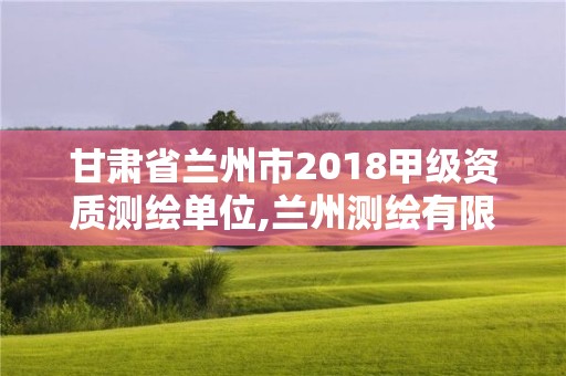 甘肃省兰州市2018甲级资质测绘单位,兰州测绘有限公司