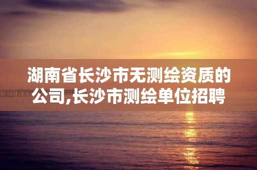 湖南省长沙市无测绘资质的公司,长沙市测绘单位招聘