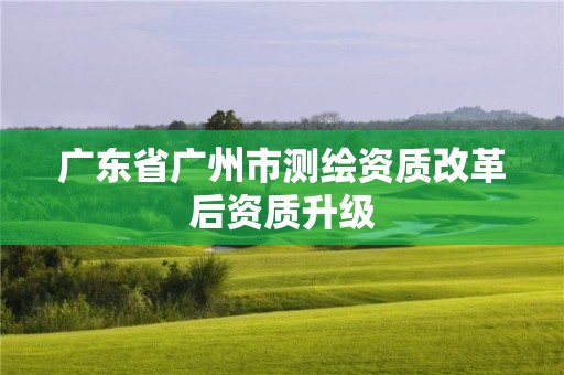 广东省广州市测绘资质改革后资质升级