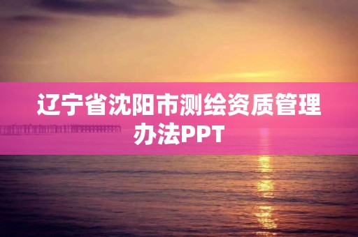 辽宁省沈阳市测绘资质管理办法PPT