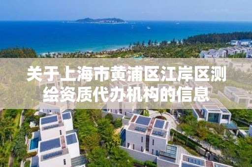 关于上海市黄浦区江岸区测绘资质代办机构的信息