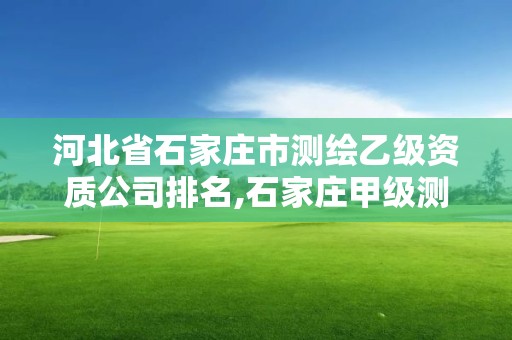 河北省石家庄市测绘乙级资质公司排名,石家庄甲级测绘公司