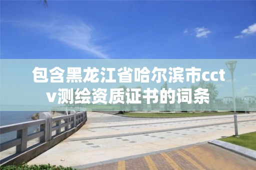 包含黑龙江省哈尔滨市cctv测绘资质证书的词条