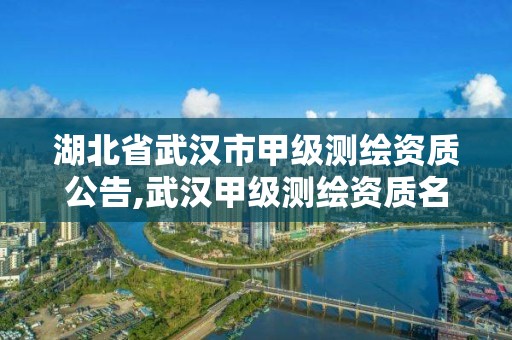 湖北省武汉市甲级测绘资质公告,武汉甲级测绘资质名录