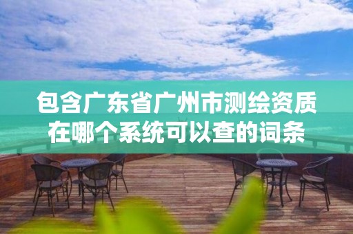 包含广东省广州市测绘资质在哪个系统可以查的词条