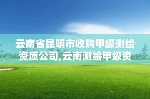 云南省昆明市收购甲级测绘资质公司,云南测绘甲级资质单位