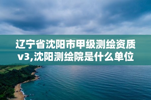 辽宁省沈阳市甲级测绘资质v3,沈阳测绘院是什么单位。