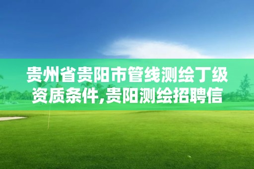 贵州省贵阳市管线测绘丁级资质条件,贵阳测绘招聘信息网