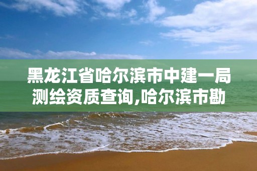 黑龙江省哈尔滨市中建一局测绘资质查询,哈尔滨市勘察测绘研究院电话。