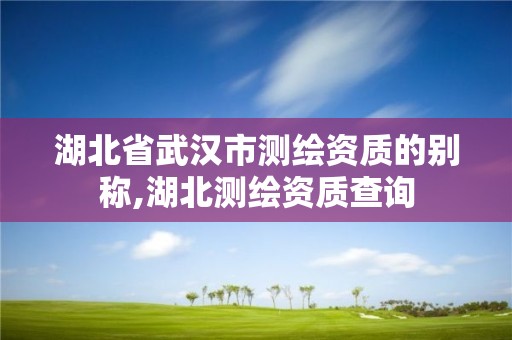 湖北省武汉市测绘资质的别称,湖北测绘资质查询