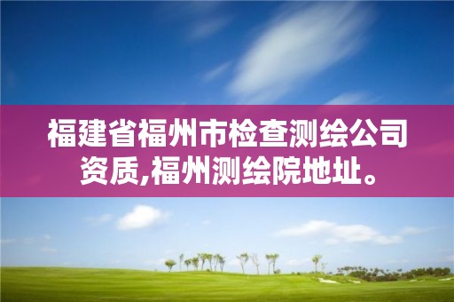 福建省福州市检查测绘公司资质,福州测绘院地址。