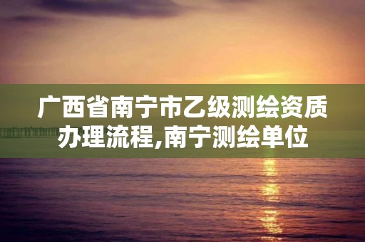 广西省南宁市乙级测绘资质办理流程,南宁测绘单位