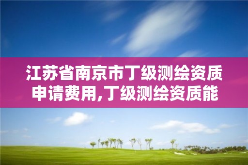 江苏省南京市丁级测绘资质申请费用,丁级测绘资质能承担的业务。