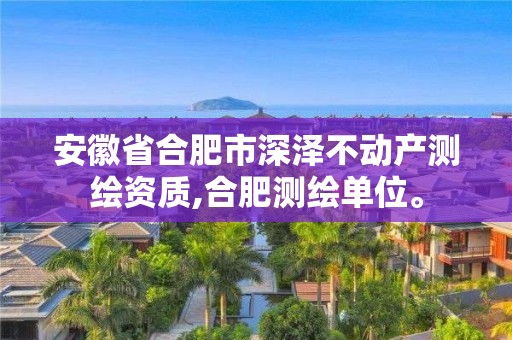 安徽省合肥市深泽不动产测绘资质,合肥测绘单位。