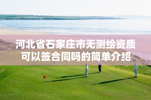 河北省石家庄市无测绘资质可以签合同吗的简单介绍