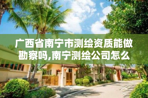 广西省南宁市测绘资质能做勘察吗,南宁测绘公司怎么收费标准