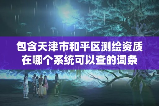 包含天津市和平区测绘资质在哪个系统可以查的词条