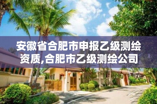 安徽省合肥市申报乙级测绘资质,合肥市乙级测绘公司