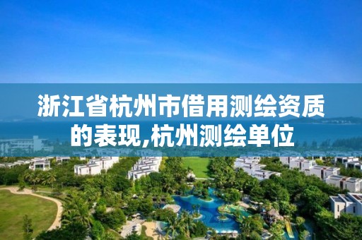 浙江省杭州市借用测绘资质的表现,杭州测绘单位