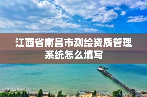 江西省南昌市测绘资质管理系统怎么填写