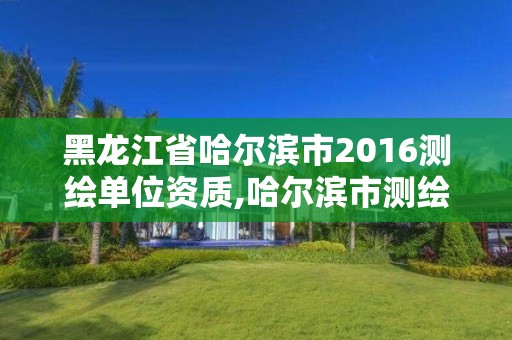 黑龙江省哈尔滨市2016测绘单位资质,哈尔滨市测绘院