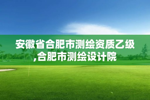 安徽省合肥市测绘资质乙级,合肥市测绘设计院