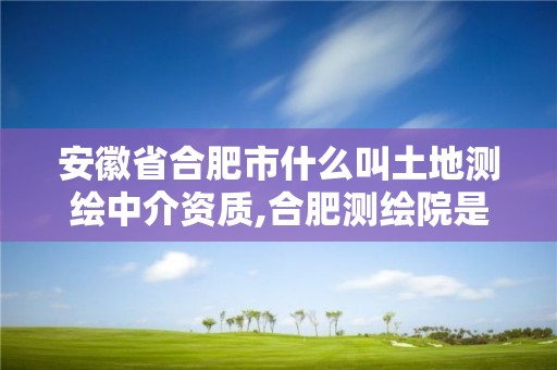 安徽省合肥市什么叫土地测绘中介资质,合肥测绘院是什么单位。