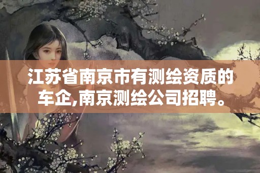 江苏省南京市有测绘资质的车企,南京测绘公司招聘。