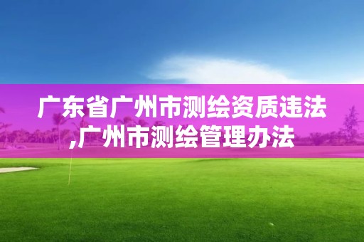 广东省广州市测绘资质违法,广州市测绘管理办法