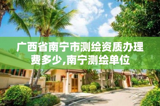 广西省南宁市测绘资质办理费多少,南宁测绘单位