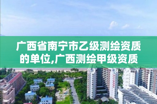 广西省南宁市乙级测绘资质的单位,广西测绘甲级资质公司