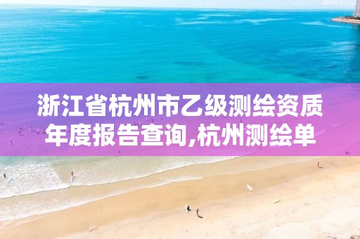 浙江省杭州市乙级测绘资质年度报告查询,杭州测绘单位。