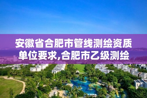 安徽省合肥市管线测绘资质单位要求,合肥市乙级测绘公司。