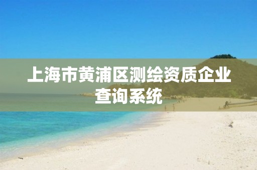 上海市黄浦区测绘资质企业查询系统