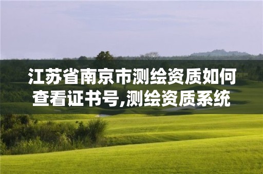 江苏省南京市测绘资质如何查看证书号,测绘资质系统人员查询。