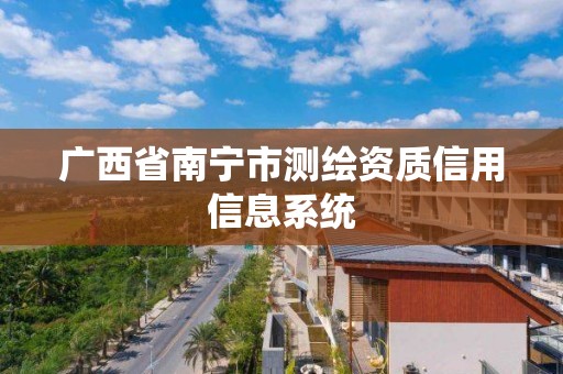 广西省南宁市测绘资质信用信息系统