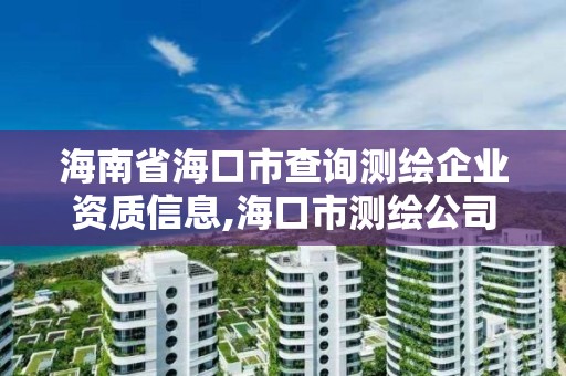 海南省海口市查询测绘企业资质信息,海口市测绘公司