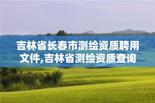 吉林省长春市测绘资质聘用文件,吉林省测绘资质查询