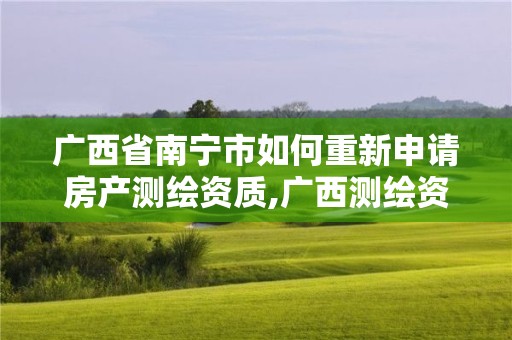 广西省南宁市如何重新申请房产测绘资质,广西测绘资质审批和服务。