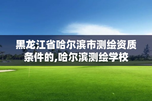 黑龙江省哈尔滨市测绘资质条件的,哈尔滨测绘学校