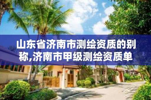 山东省济南市测绘资质的别称,济南市甲级测绘资质单位