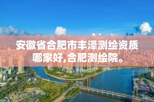 安徽省合肥市丰泽测绘资质哪家好,合肥测绘院。