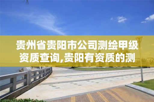 贵州省贵阳市公司测绘甲级资质查询,贵阳有资质的测绘公司