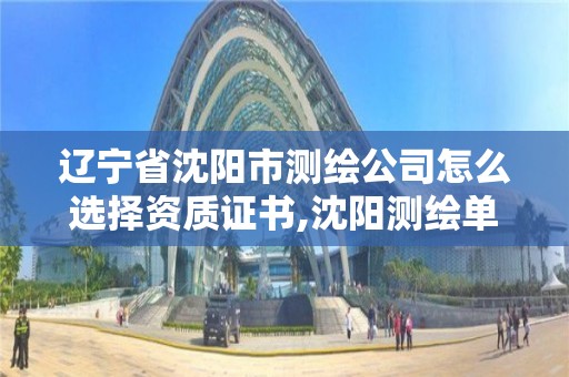 辽宁省沈阳市测绘公司怎么选择资质证书,沈阳测绘单位排名。